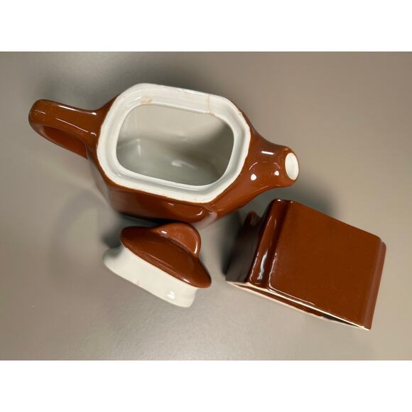 Hall square mini teapot + packet holder + beehive teapot - retro restaurant ware - Picture 2 of 6